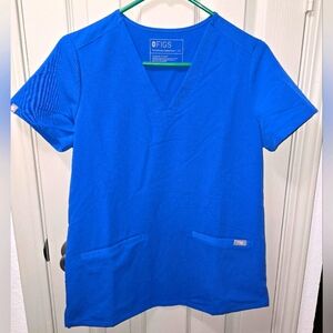 FIGS Bright Blue Scrub Top Stretch Women's XS